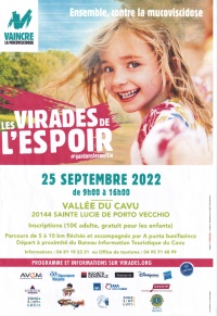 Affiche de l'opération « Les Virades de l'Espoir » du Dimanche 25 septembre 2022